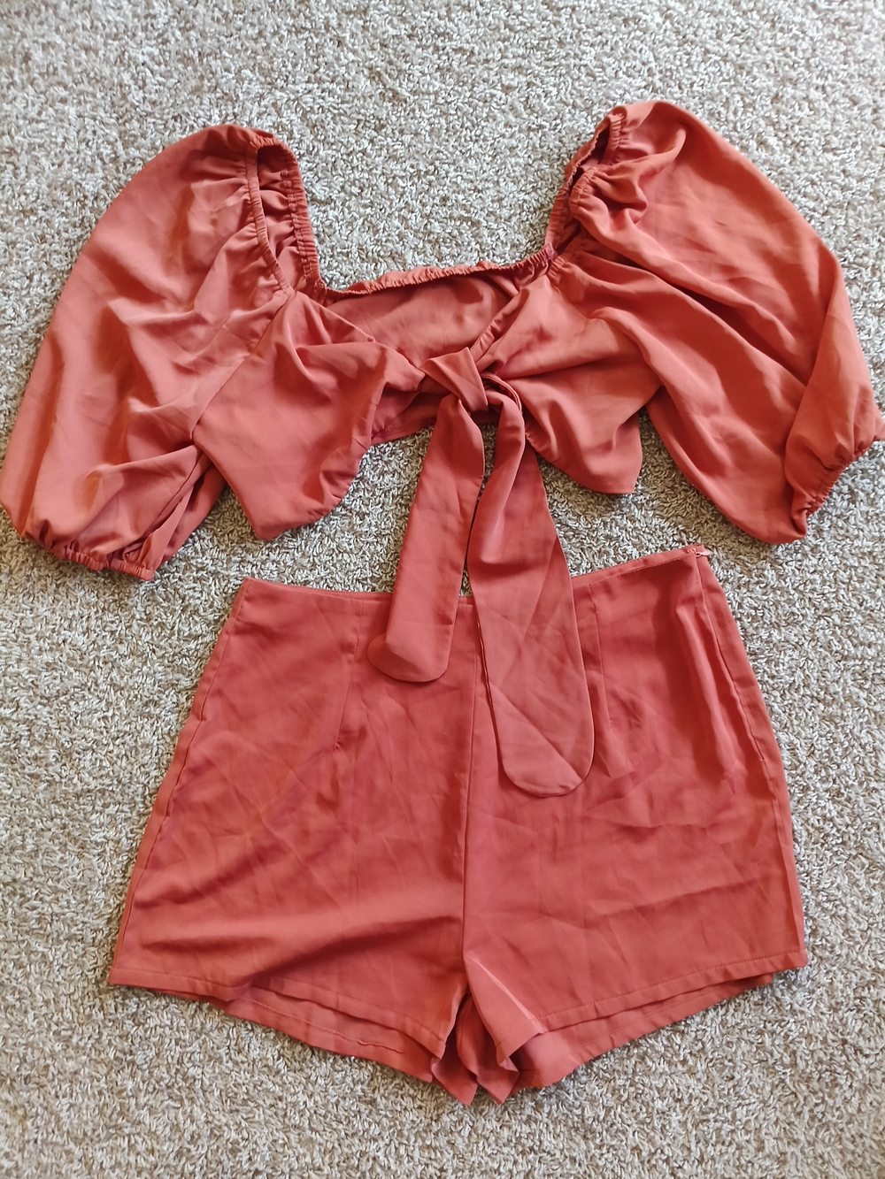 SHEIN Curve Rust Orange Two-Piece Set